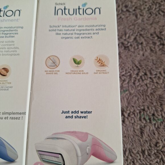 2 Pc Schick Intuition Fresh Gardenia /Pure Nourishment Lather & Shave One Step - Picture 7 of 11